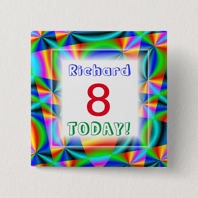 Rainbow Quilt Customizable Age Button (Front)