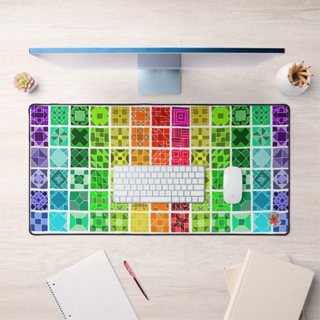 Rainbow Quilt Desk Mat (Office 1)