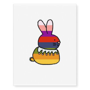 Rainbow Rabbit Bunny Rabbit Lover Gifts Temporary Tattoos