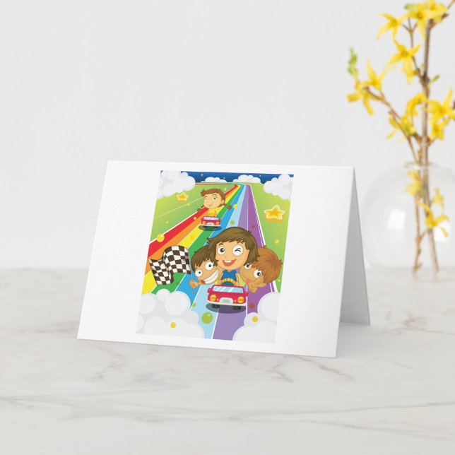 Rainbow Race Track Kids Card (Creator Uploaded)