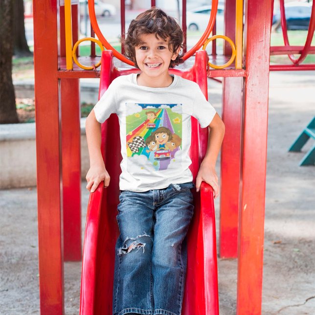 Rainbow Race Track Kids T-Shirt (Creator Uploaded)