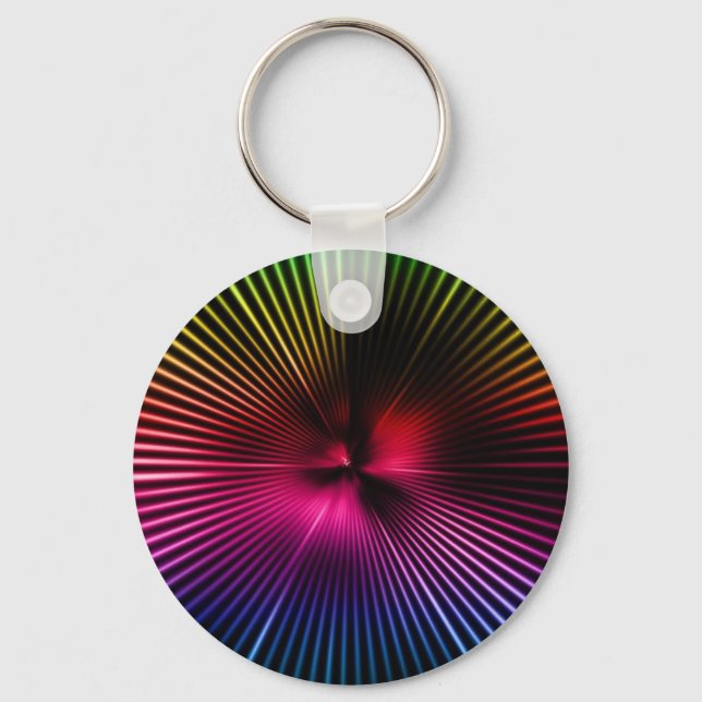 Rainbow Radial Burst Abstract Keychain (Front)