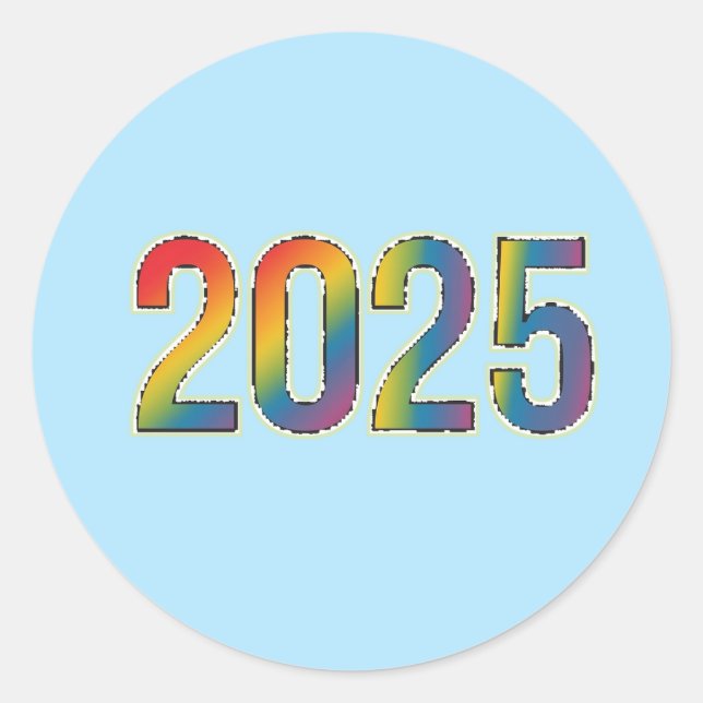Rainbow Radiance: 2025 Edition Classic Round Sticker (Front)
