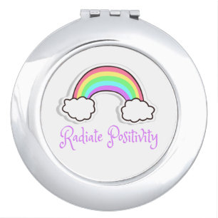 Rainbow Radiate positivity, Positive mindset Compact Mirror