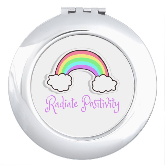 Rainbow Radiate positivity, Positive mindset Compact Mirror (Front)