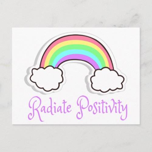 Rainbow Radiate positivity Positive mindset Postcard