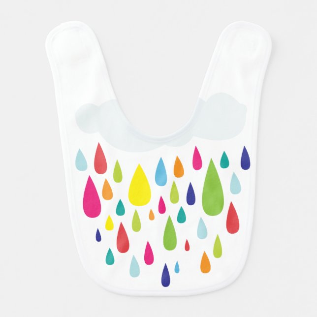 Rainbow Rain. Baby Bib. Bib (Front)