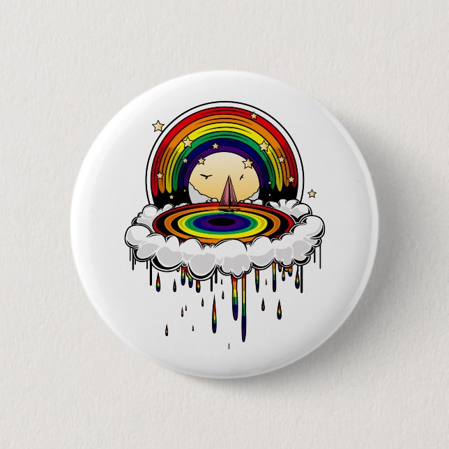 Rainbow Rain Button (Front)