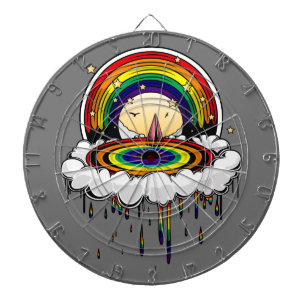 Rainbow Rain Dart Board