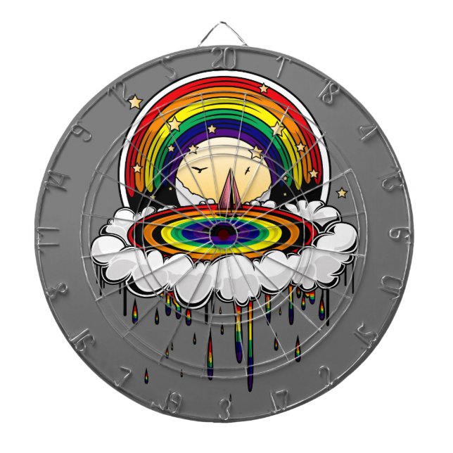 Rainbow Rain    Dart Board (Front)