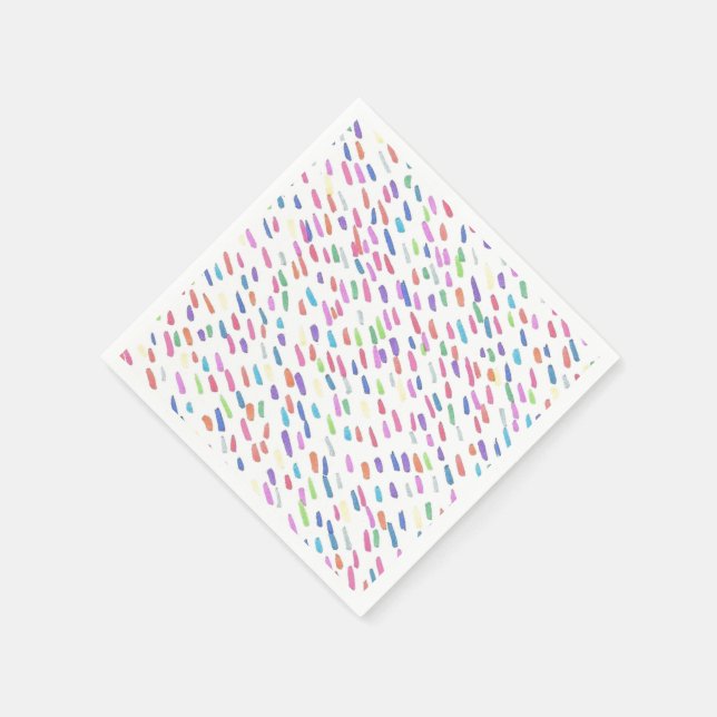 Rainbow Rain Drop Print Napkins (Corner)
