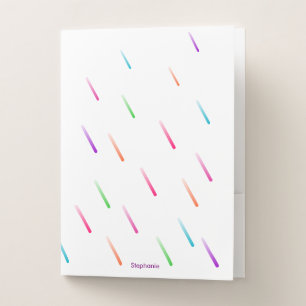 Rainbow Rain Drops Pocket Folder