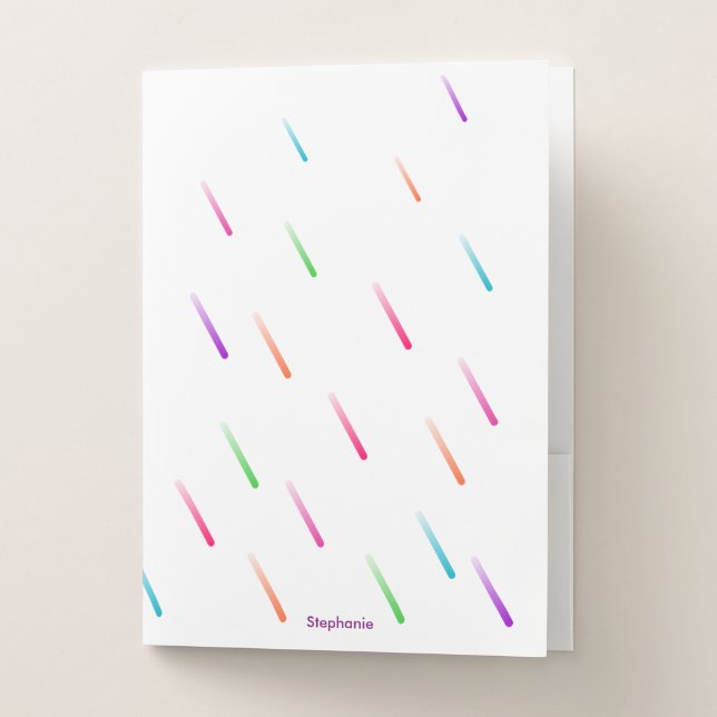 Rainbow Rain Drops Pocket Folder (Front)
