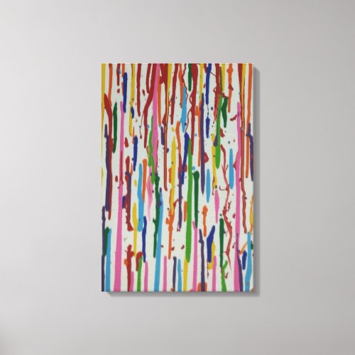 Rainbow Rain Paint Drip Canvas Print