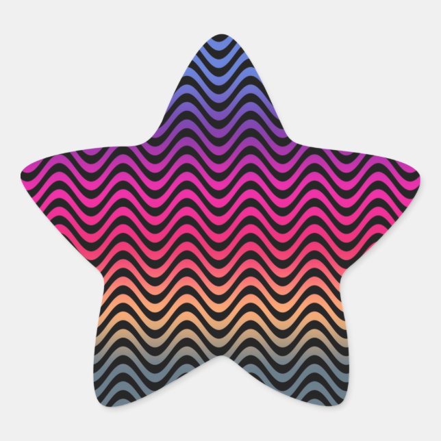 Rainbow Rainbow Diagonal Stripes Star Sticker (Front)