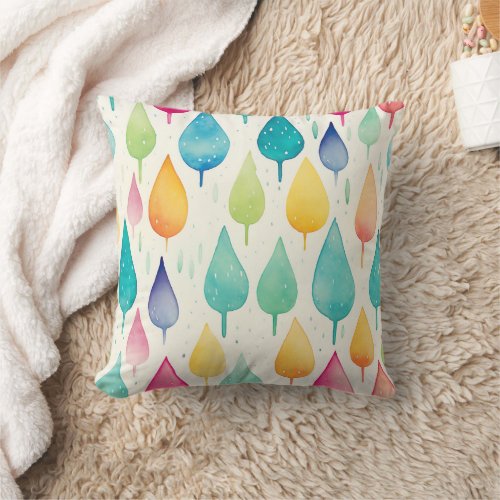 Rainbow Raindops Cushion