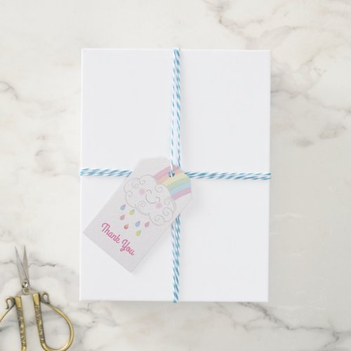 Rainbow Raindrop Baby Shower Sprinkle Gift Tags