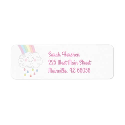 Rainbow Raindrop Baby Shower Sprinkle Label