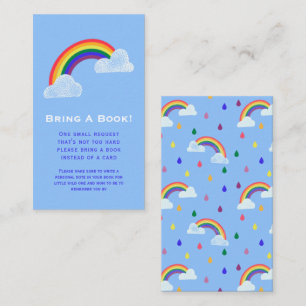 Rainbow Raindrops Baby Shower Book Request Enclosu Enclosure Card