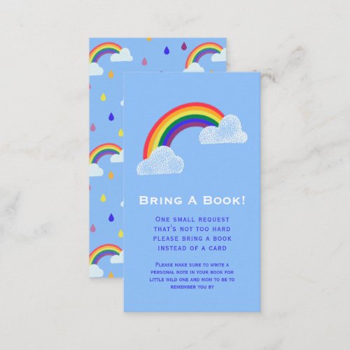 Rainbow Raindrops Baby Shower Book Request Enclosu Enclosure Card