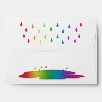 Rainbow Raindrops Chalkboard Baby Shower Envelope by RainbowBabies at Zazzle