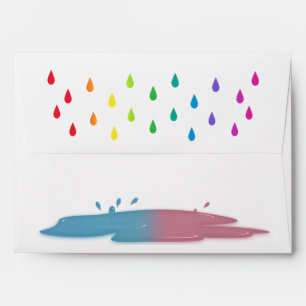 Rainbow Raindrops Gender Reveal Envelope