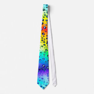 Rainbow Raindrops Neck Tie