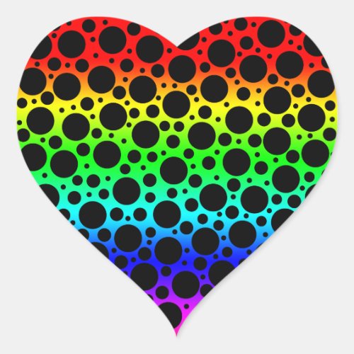 Rainbow Random Polka Dots Stickers Labels