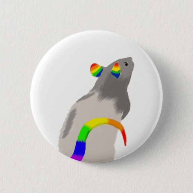 Rainbow Rat Button (Front)