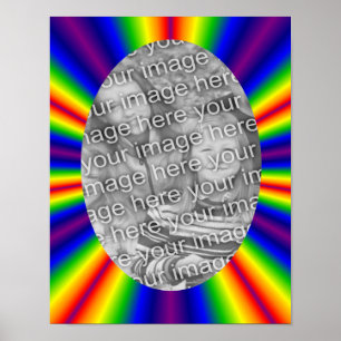 Rainbow Rays Frame Create Your Own Photo Poster