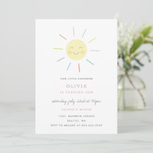 Rainbow Rays Kid's birthday party Invitation