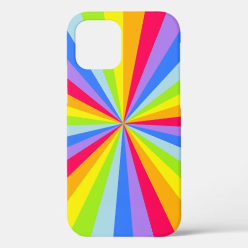 Rainbow rays pattern multi_colored  iPhone 12 pro case