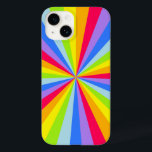 Rainbow rays pattern multi-colored  Case-Mate iPhone 14 case<br><div class="desc">Bold and bright designed case in bold rainbow hues. Colorful and bright making finding your device easy. Designed by www.mylittleeden.com</div>