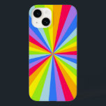 Rainbow rays pattern multi-colored  Case-Mate iPhone 14 case<br><div class="desc">Bold and bright designed case in bold rainbow hues. Colorful and bright making finding your device easy. Designed by www.mylittleeden.com</div>