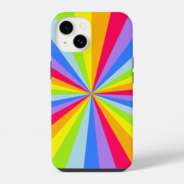 Rainbow rays pattern multi-colored  iphone case (Back)