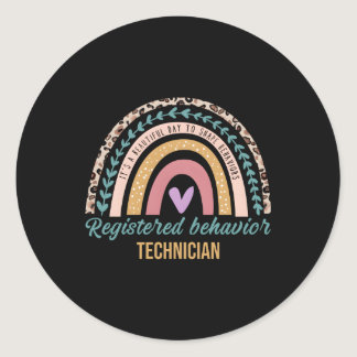 Rainbow Rbt Registered Behavior Technician Aba The Classic Round Sticker