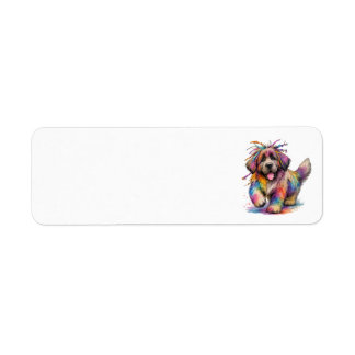 Rainbow Rebel Watercolor Newf Label
