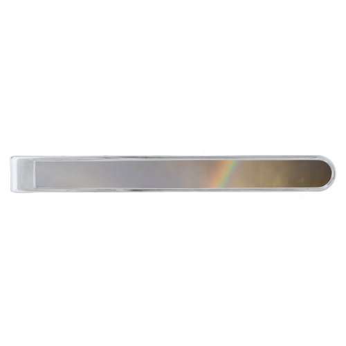 rainbow rebellion silver finish tie bar