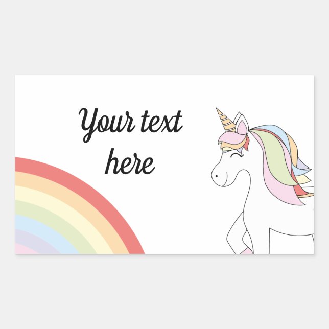 rainbow rectangular sticker (Front)