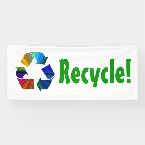 Rainbow Recycling Sign Symbol Colorful