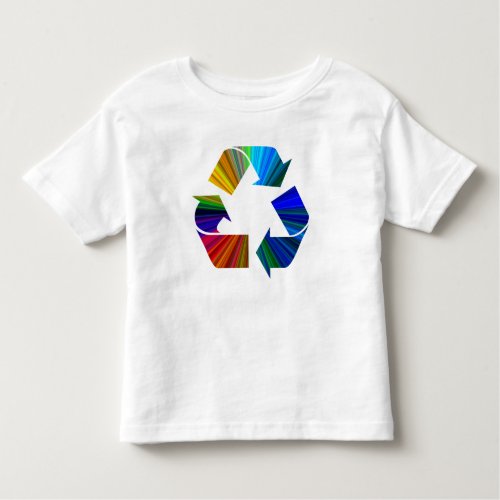 Rainbow Recycling Sign Symbol Colorful Toddler T_shirt