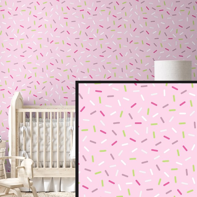 Rainbow Red Green Sprinkles, on Pale Pink Wallpaper (Creator Uploaded)