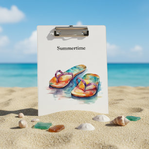 Rainbow Reef Flip Flops, custom Clipboard