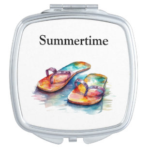 Rainbow Reef Flip Flops, custom Compact Mirror