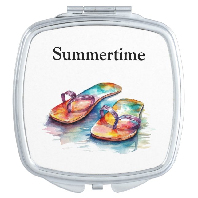Rainbow Reef Flip Flops, custom Compact Mirror (Front)