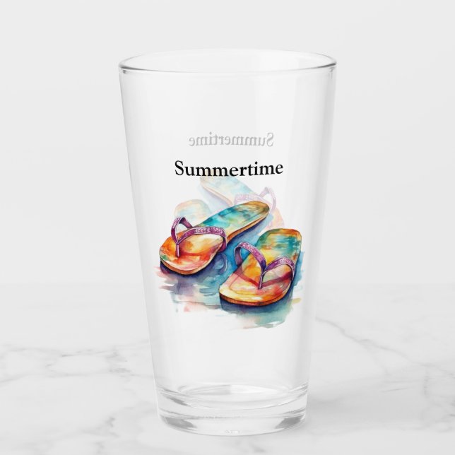 Rainbow Reef Flip Flops, custom Glass (Front)