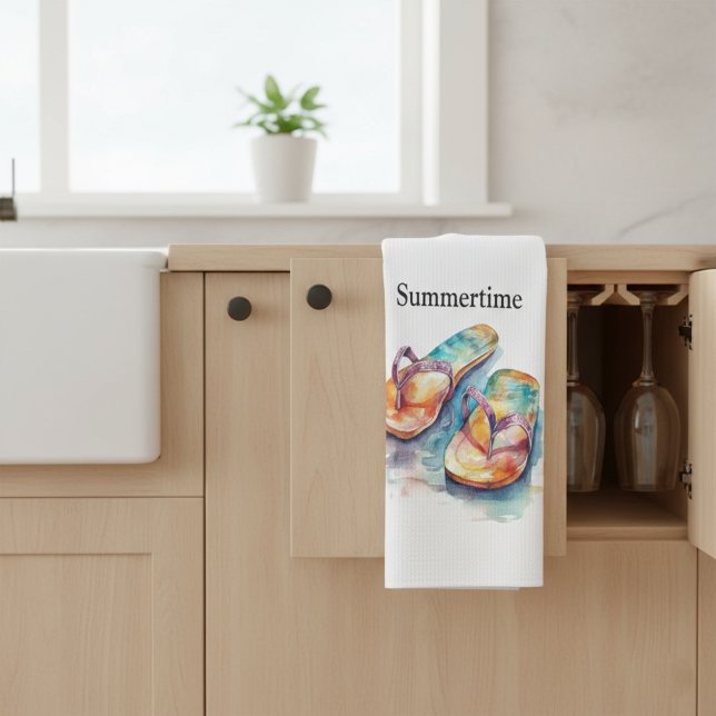 Rainbow Reef Flip Flops, custom Kitchen Towel (Creator Uploaded)