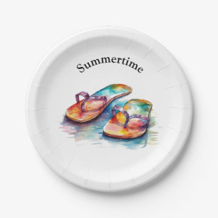 Rainbow Reef Flip Flops, custom Paper Plates
