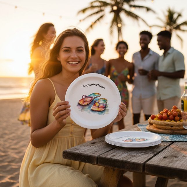 Rainbow Reef Flip Flops, custom Paper Plates (Creator Uploaded)