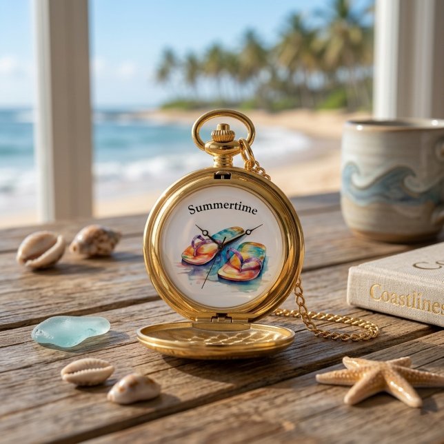 Rainbow Reef Flip Flops, custom Pocket Watch (Creator Uploaded)